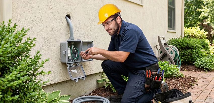 Outdoor Outlet Installation on Vinyl Siding in Westerville